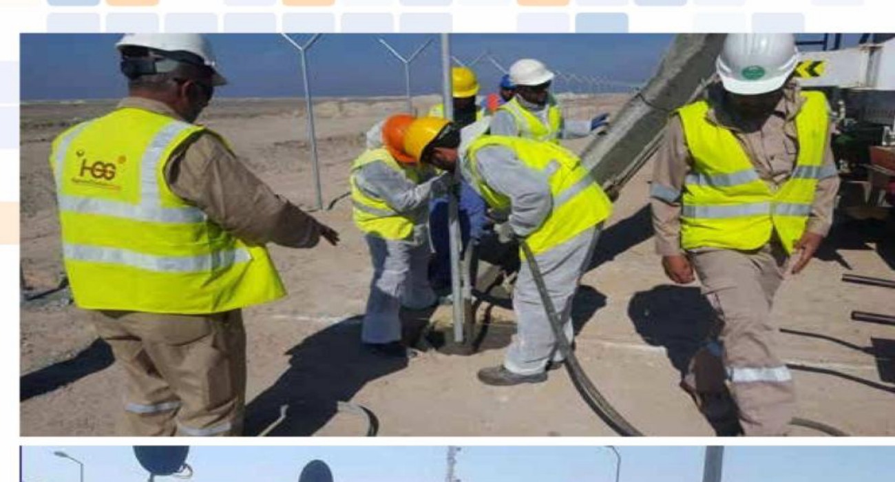LAHAI civil engineering crew performing infrastructure installation at oil field site