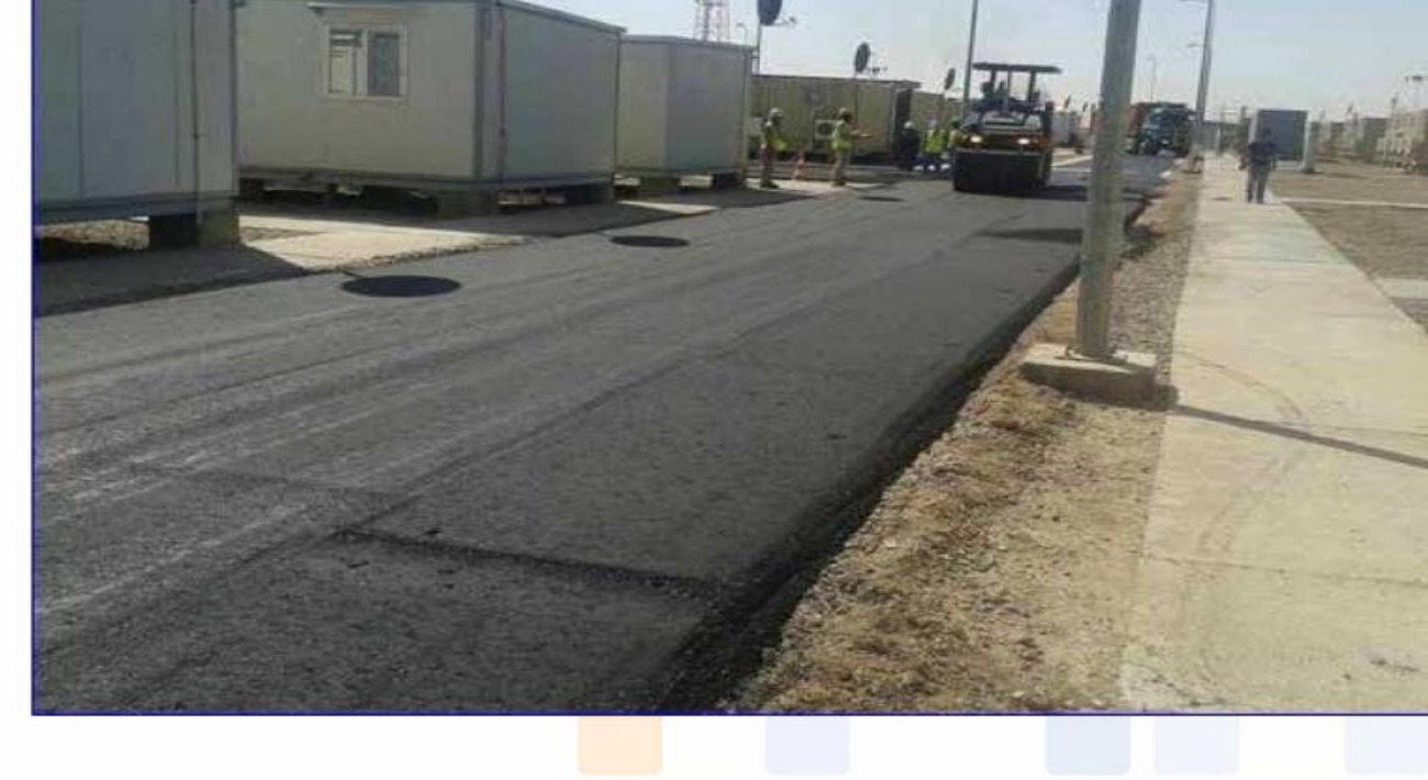 LAHAI road construction and asphalt paving at oil field worker camp facility